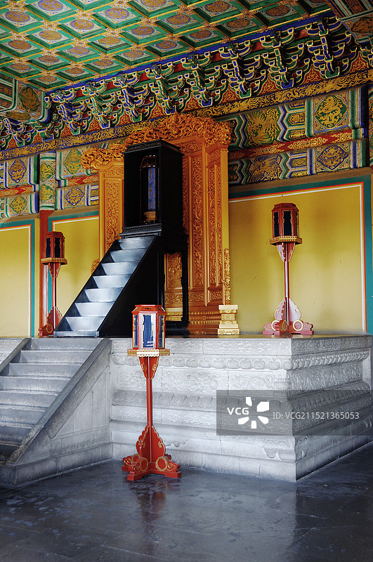 中国北京天坛公园皇乾殿内景图片素材