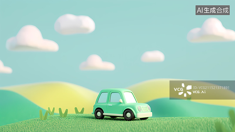 【AI数字艺术】自驾游插画图片素材