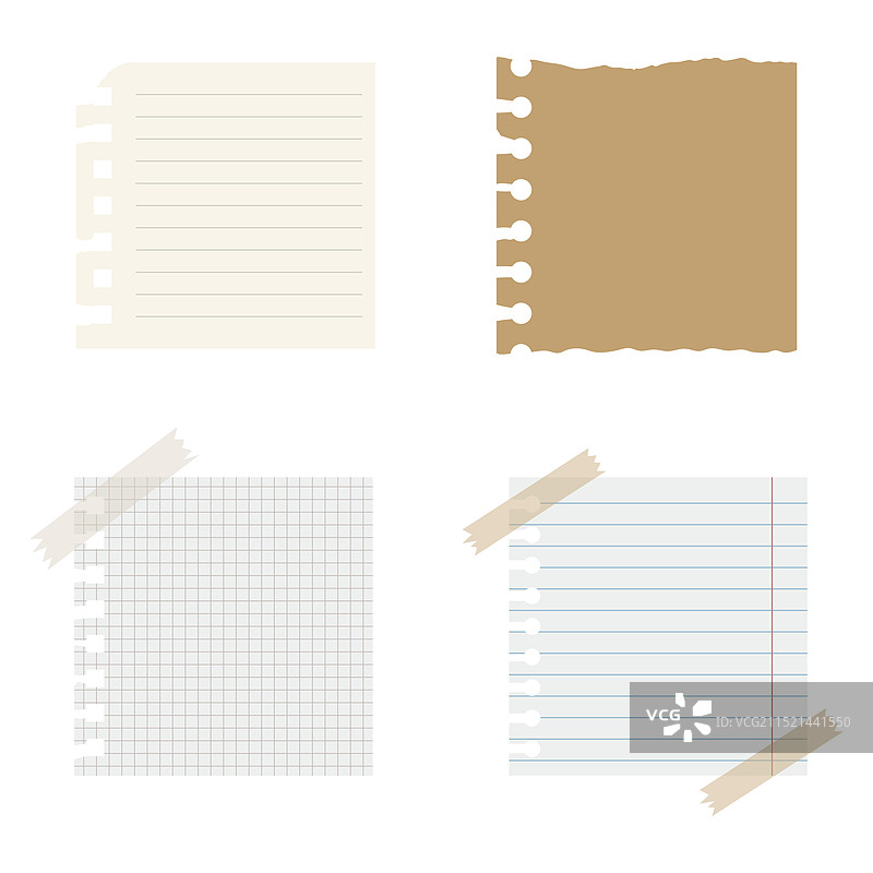 带胶带的撕裂便签纸条图片素材