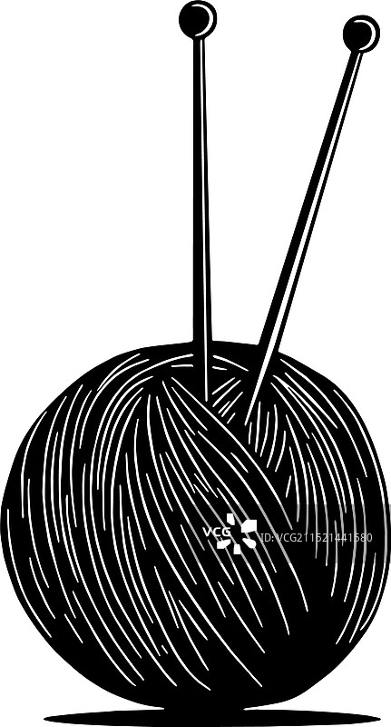 毛线球和针织针图片素材