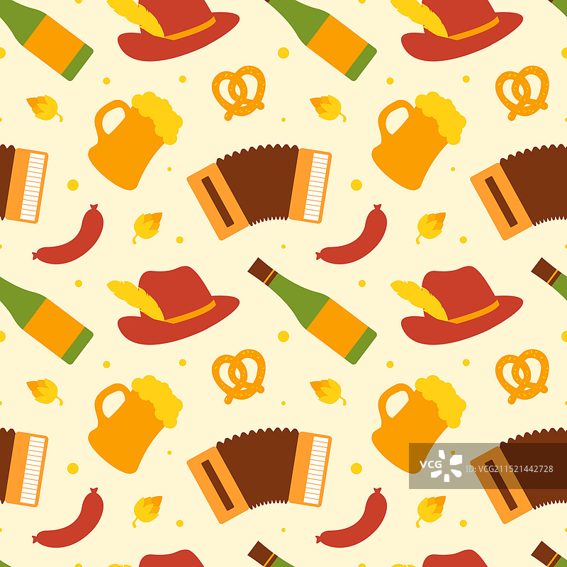 节日主题的啤酒节无缝图案设计图片素材
