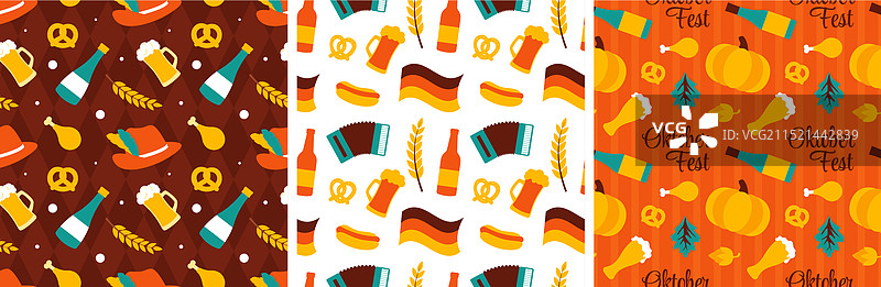 节日主题的啤酒节无缝图案设计图片素材
