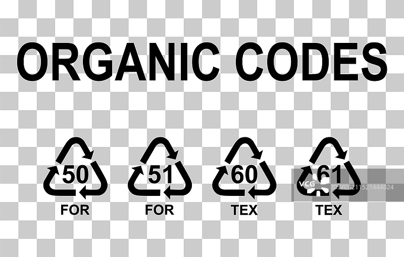有机生态回收标志套装图片素材