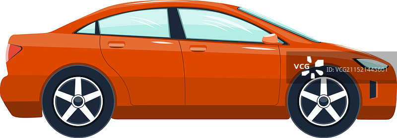 红色双门轿跑车侧视图图片素材