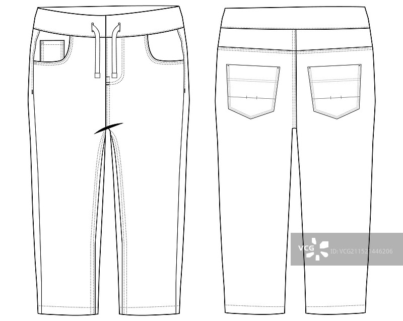 婴儿梭织裤装时尚平面设计模板图片素材