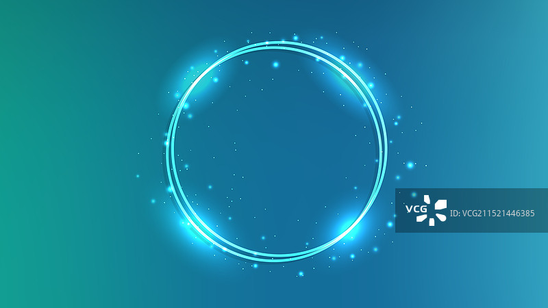 具有闪光效果的霓虹灯双圆环图片素材