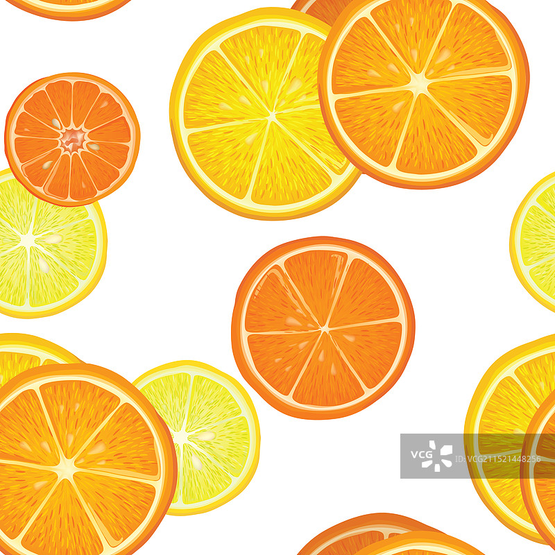 新鲜柑橘水果切片图案（橙子柠檬）图片素材