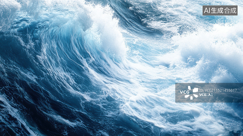 【AI数字艺术】汹涌的海浪图片素材