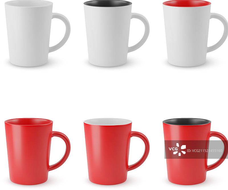 一组空杯子图片素材