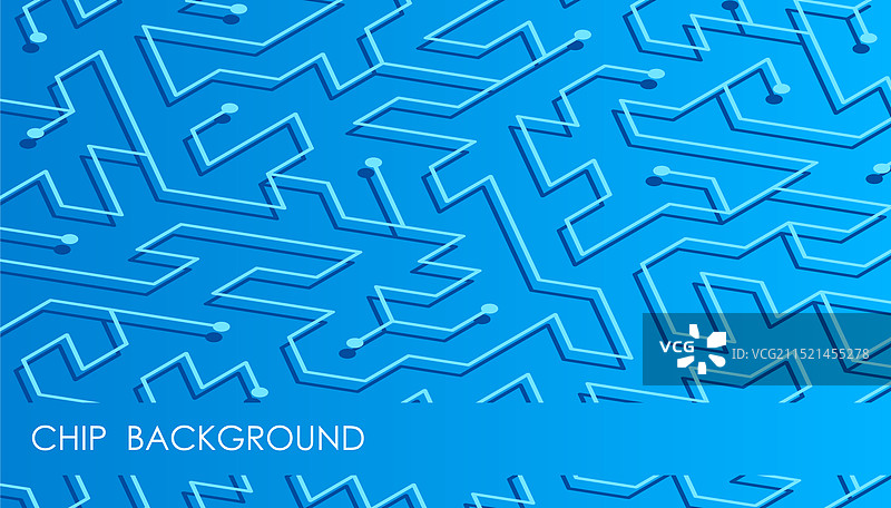 蓝色系2.5D电脑主板图片素材