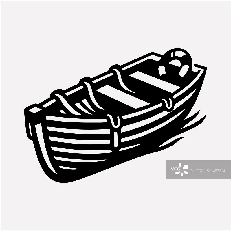 小艇图标轮廓艺术图片素材