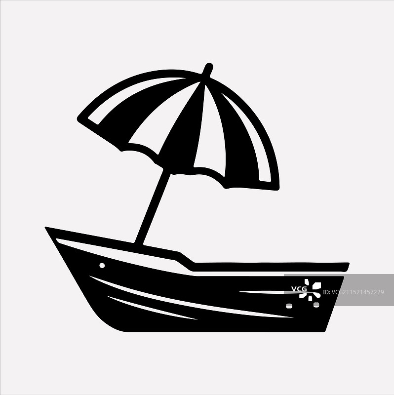 小艇图标轮廓艺术图片素材