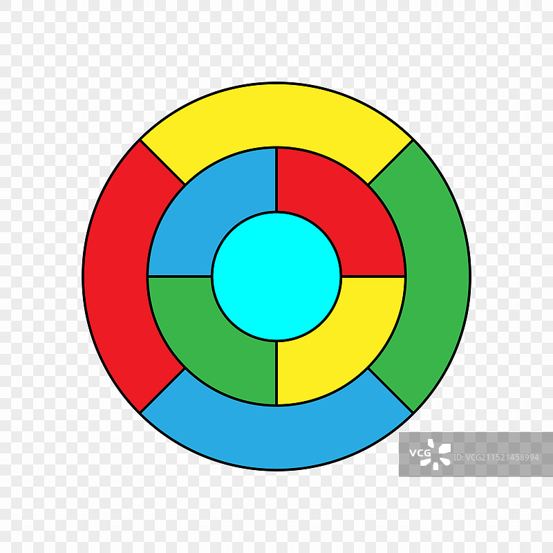 代表五种颜色的彩色圆形图图片素材