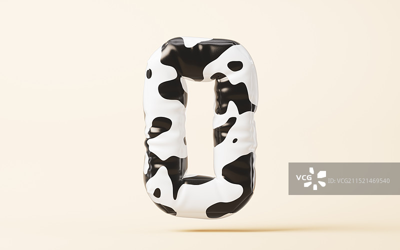 膨胀奶牛风格气球数字图片素材