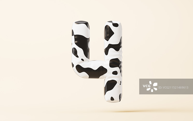 膨胀奶牛风格气球数字图片素材