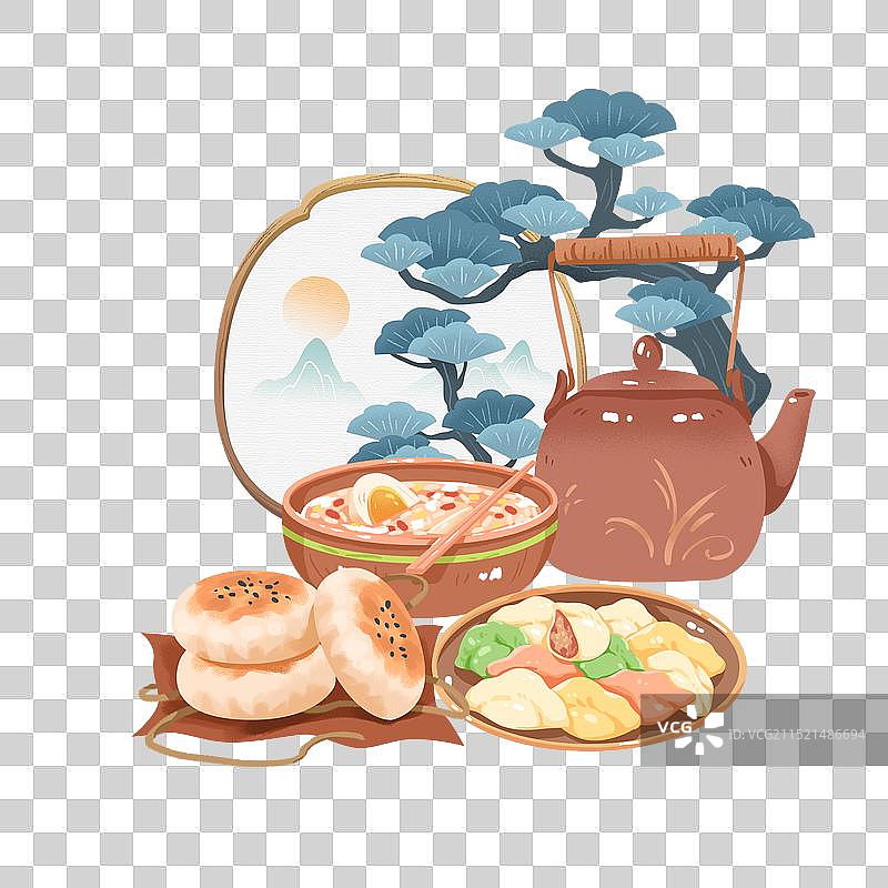 冬季饺子粥组合素材图片素材