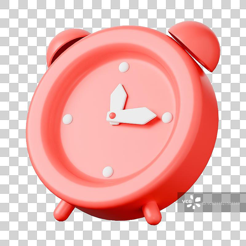 3D渲染的可爱闹钟免抠元素图片素材