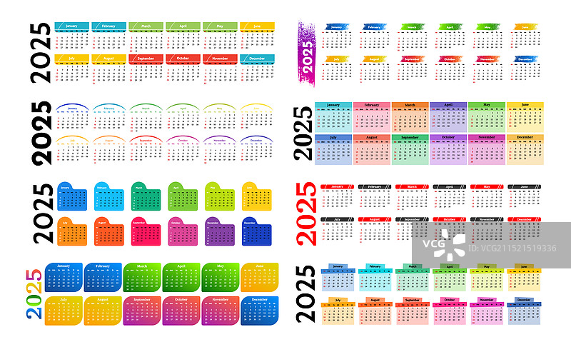 2025年日历套装图片素材