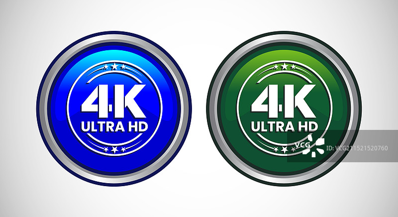 4K超高清视频分辨率图标按钮合集图片素材