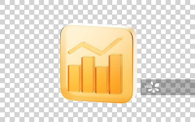 金色透明方形图标三维渲染图片素材