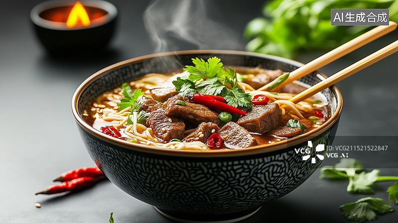 【AI数字艺术】中国美食——红烧牛肉面图片素材