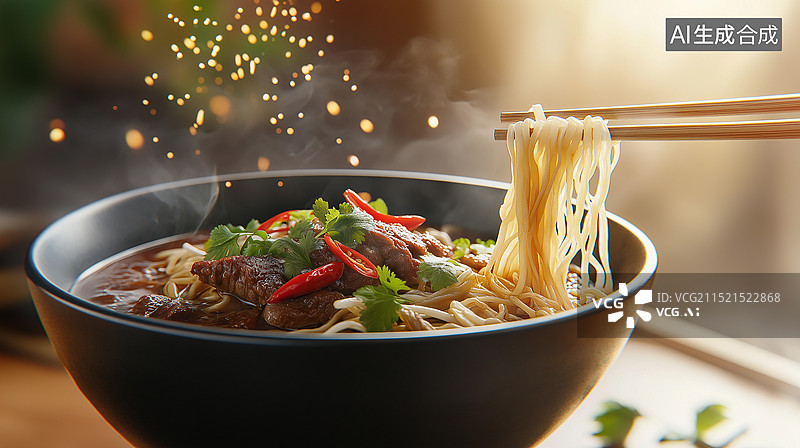 【AI数字艺术】中国美食——红烧牛肉面图片素材