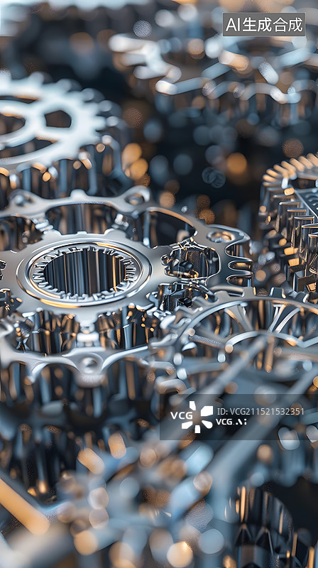 【AI数字艺术】金属齿轮背景图片素材