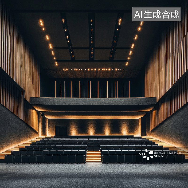 【AI数字艺术】穹顶下的音乐厅，在灯光映照下激荡着音符的灵动与优雅图片素材