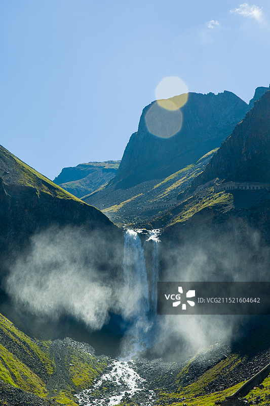 长白山瀑布图片素材
