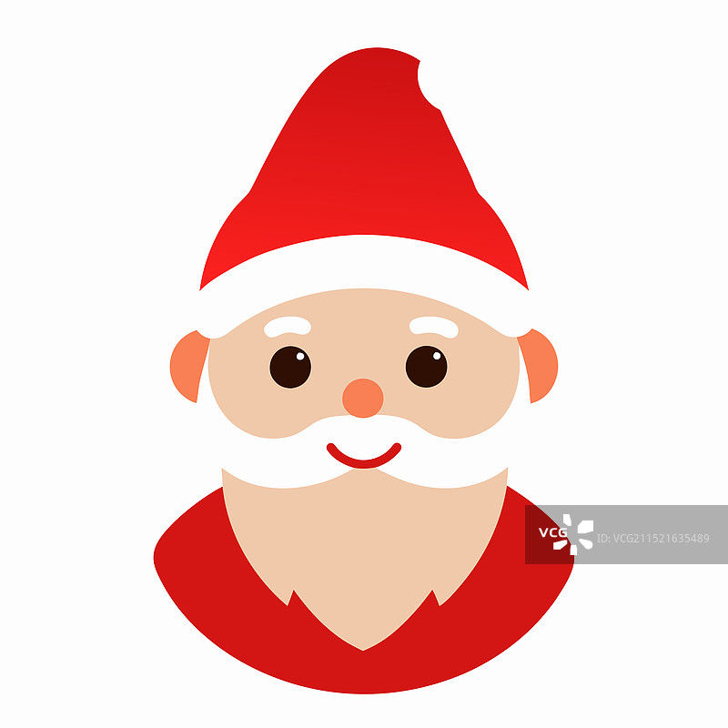 白色背景上的可爱圣诞老人画像图片素材