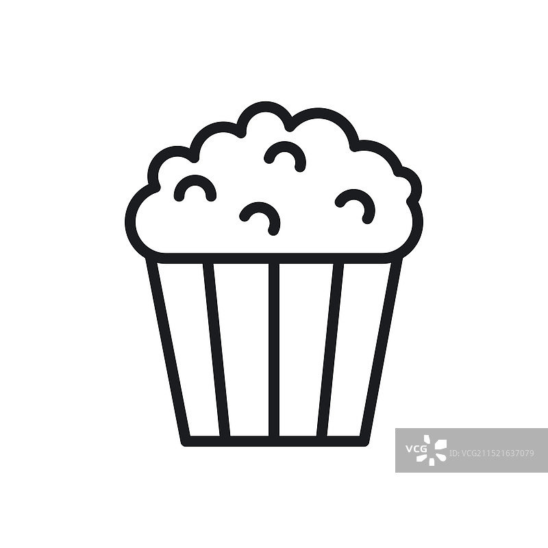 白色背景上的爆米花图标符号图片素材