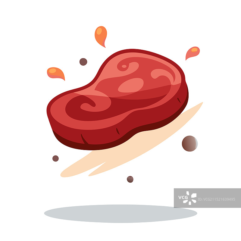 飞在空中的牛排图片素材