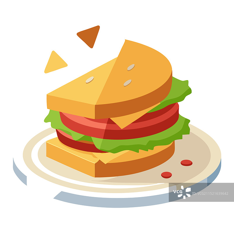 盘中的手撕猪肉三明治图片素材