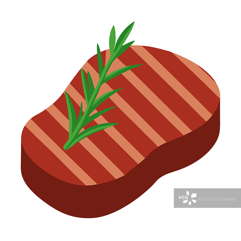 烤牛排配迷迭香图片素材