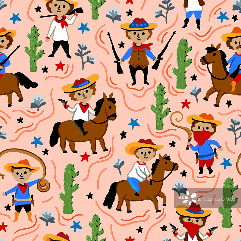 欢快的儿童无缝图案图片素材