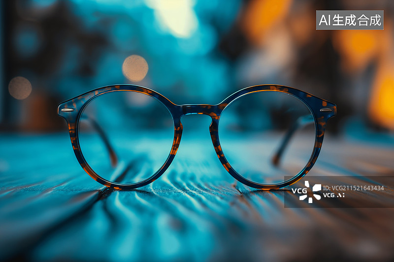 【AI数字艺术】桌子上放着一副眼镜图片素材