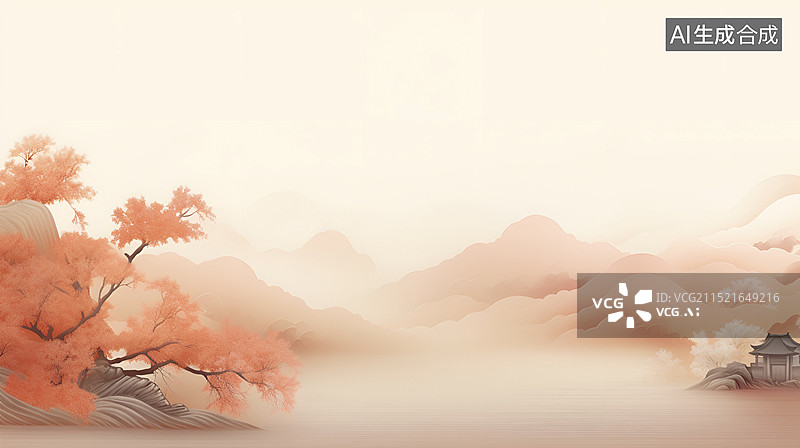 【AI数字艺术】柔和的中国风背景设计图片素材