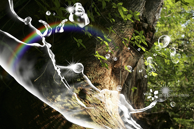 绿色植物与喷雾图片素材