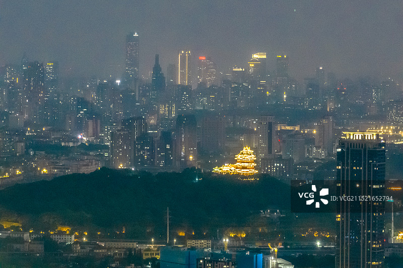 航拍南京滨江夜景城市风光图片素材