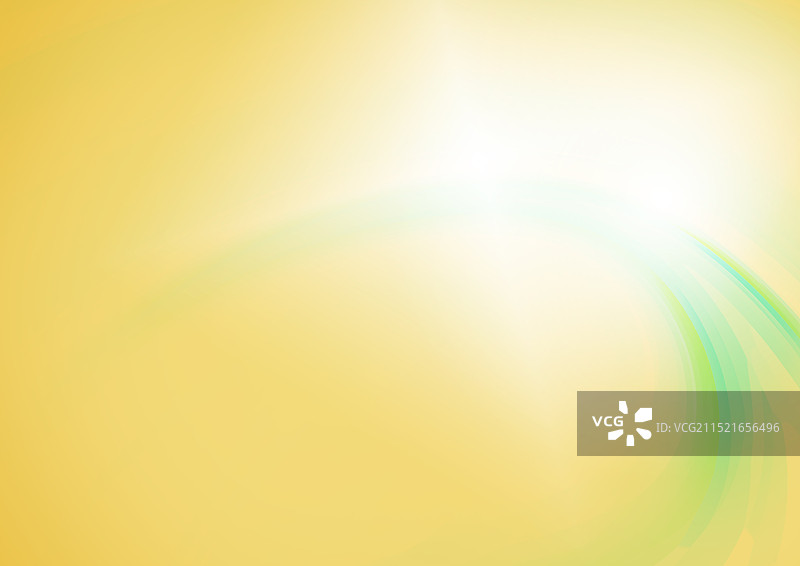 黄色背景上的绿色曲线图片素材