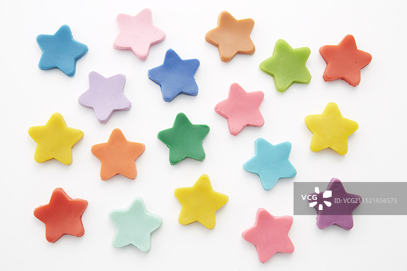 彩色黏土制作的大量星星图片素材