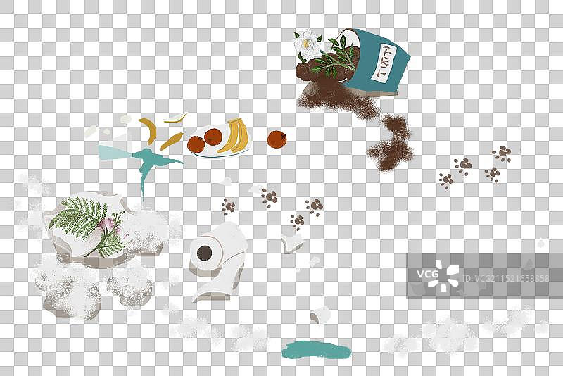 混乱的家居用品插画图片素材