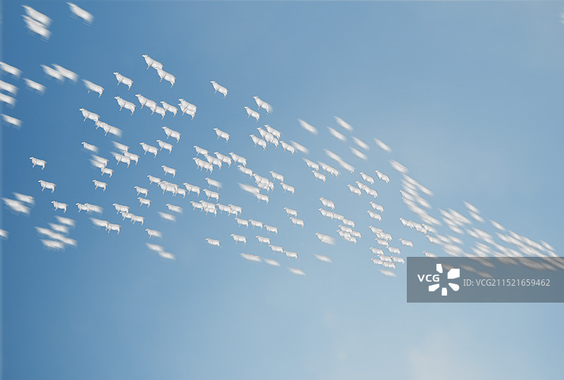 羊形云朵图片素材