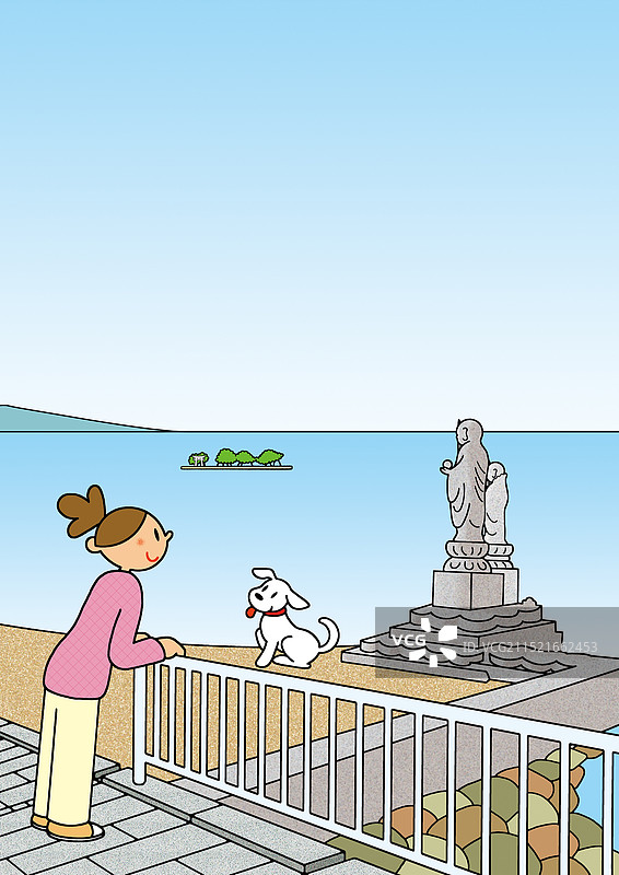 岛根县松江市，宍道湖、袖志地藏和嫁岛图片素材