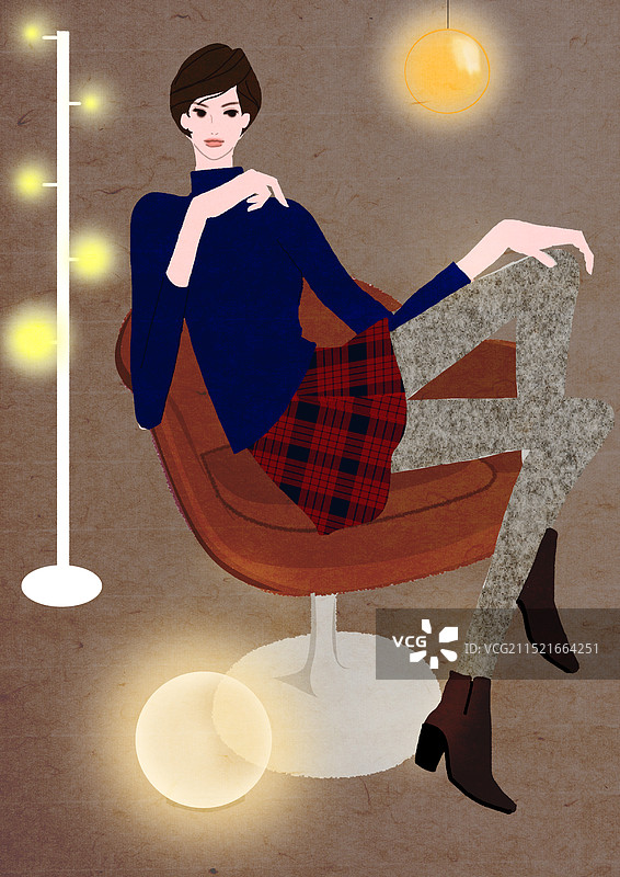 女人坐在椅子上图片素材