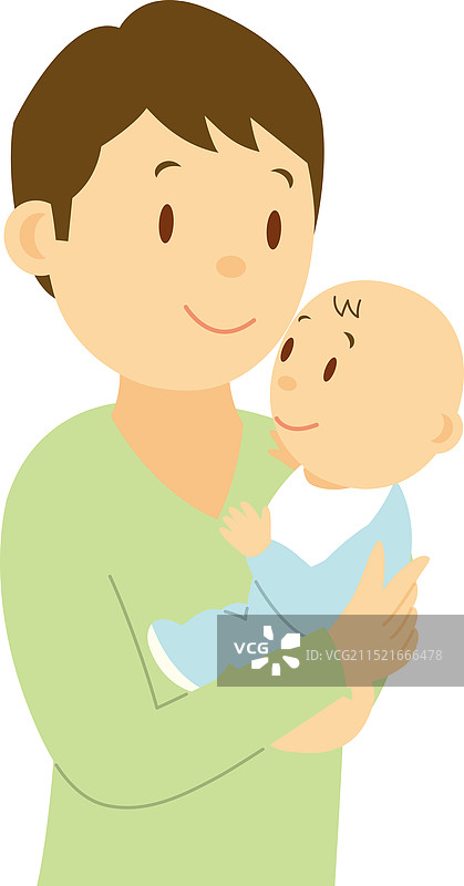 年轻的父亲抱着一个婴儿图片素材