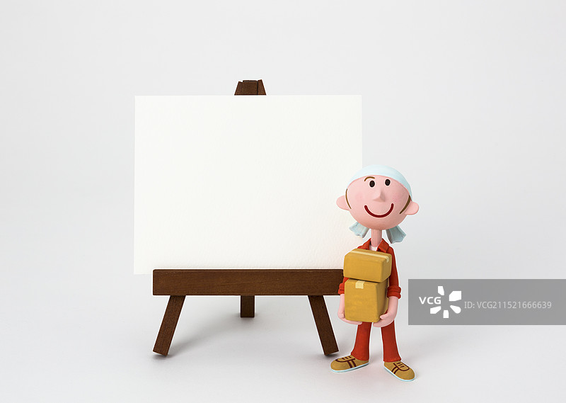 白板画架和搬家公司人员图片素材