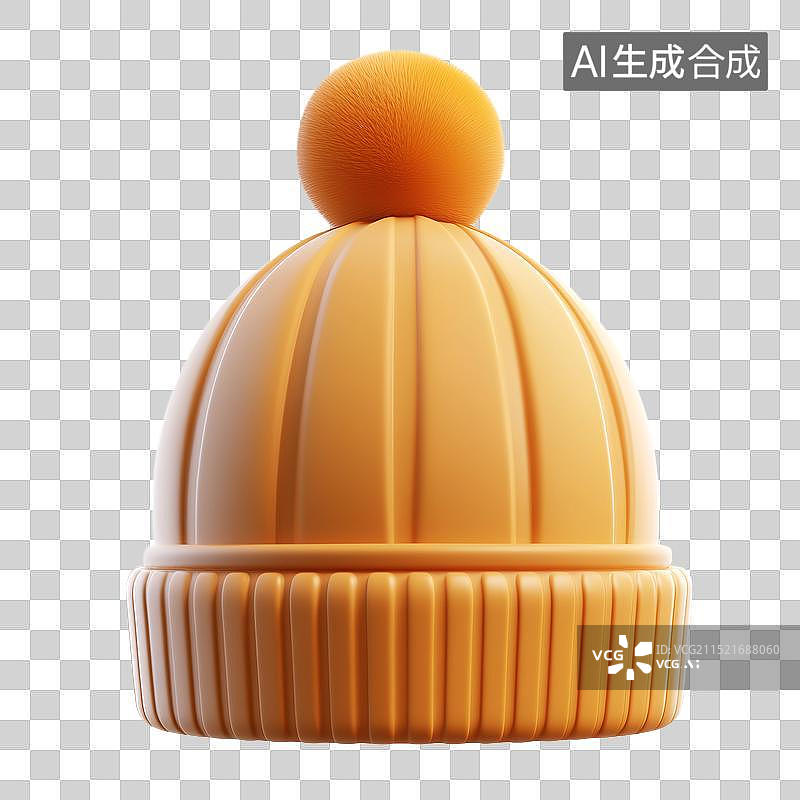 【AI数字艺术】卡通一个针织帽子元素图片素材