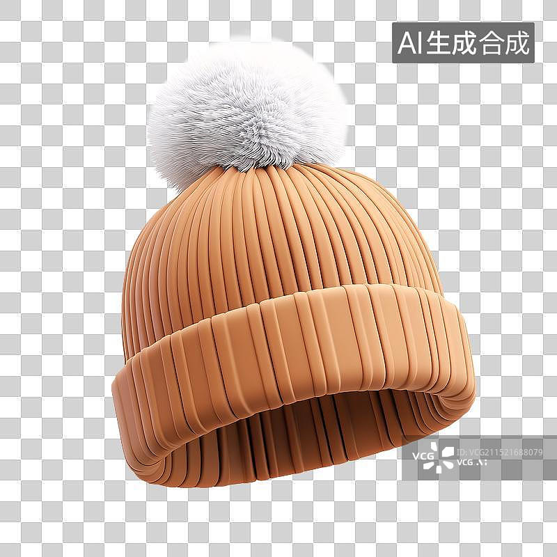 【AI数字艺术】卡通一个针织帽子元素图片素材