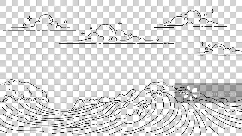 线条艺术云海图片素材